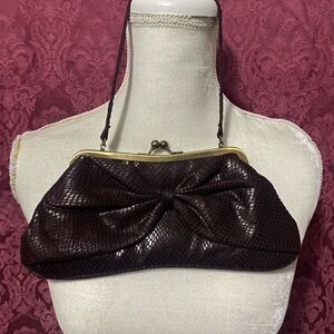 Retro snake print bow purse